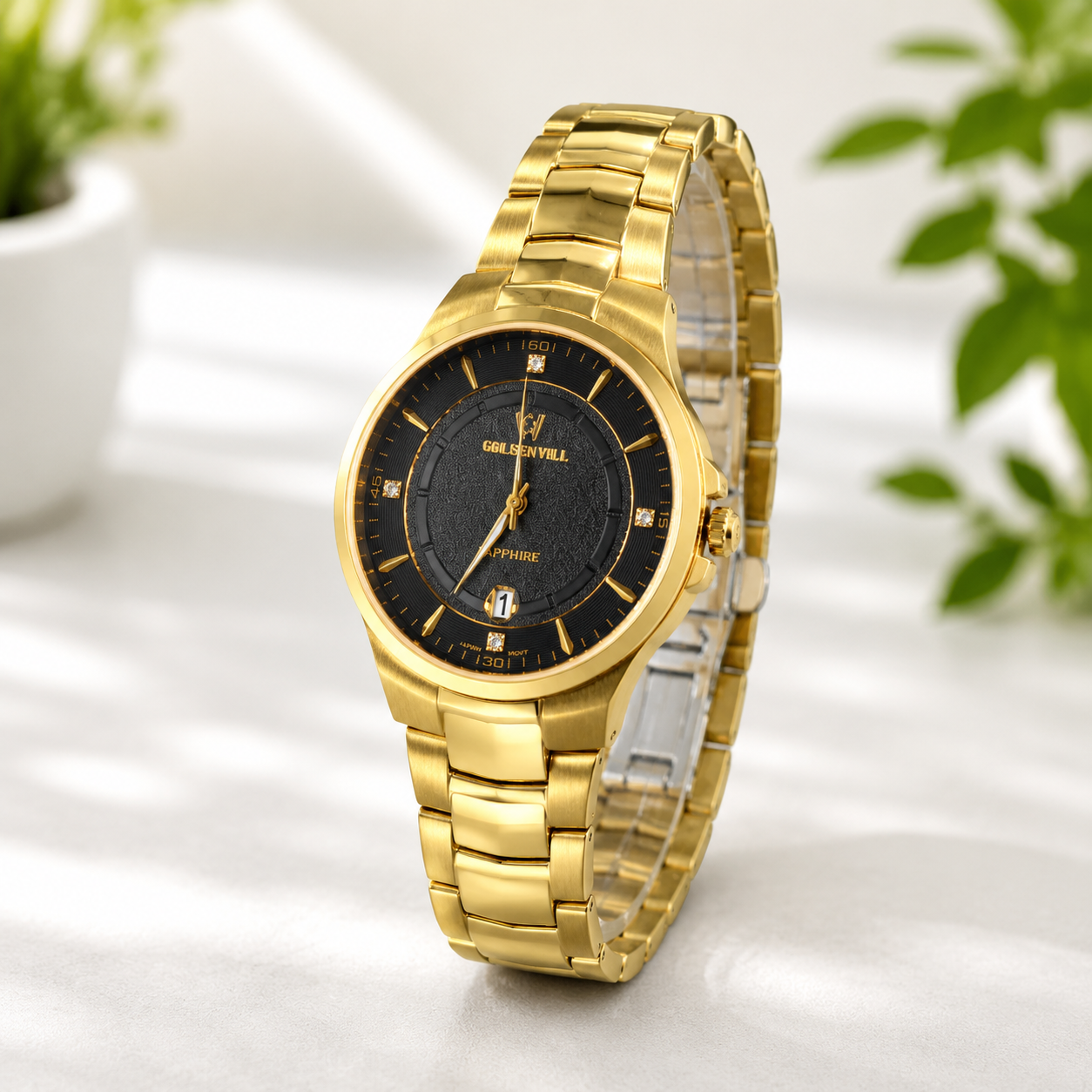 Imperial Gold Sapphire Men's Watch | AK Watches