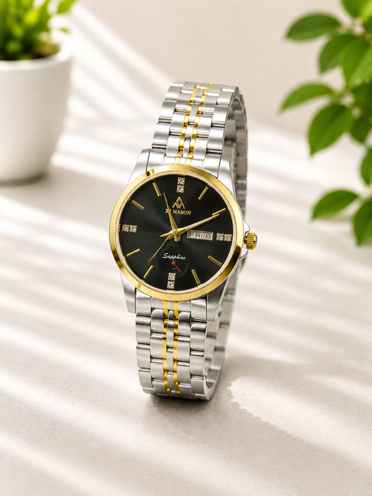 Premium Blue & Black Dial Sapphire Two-Tone Watch - Diamond Dial Edition | Ak Watches