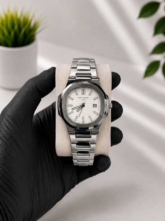 Luxury Stainless Steel Men's Watch | White & Tiffany Blue Dial | AK Watches