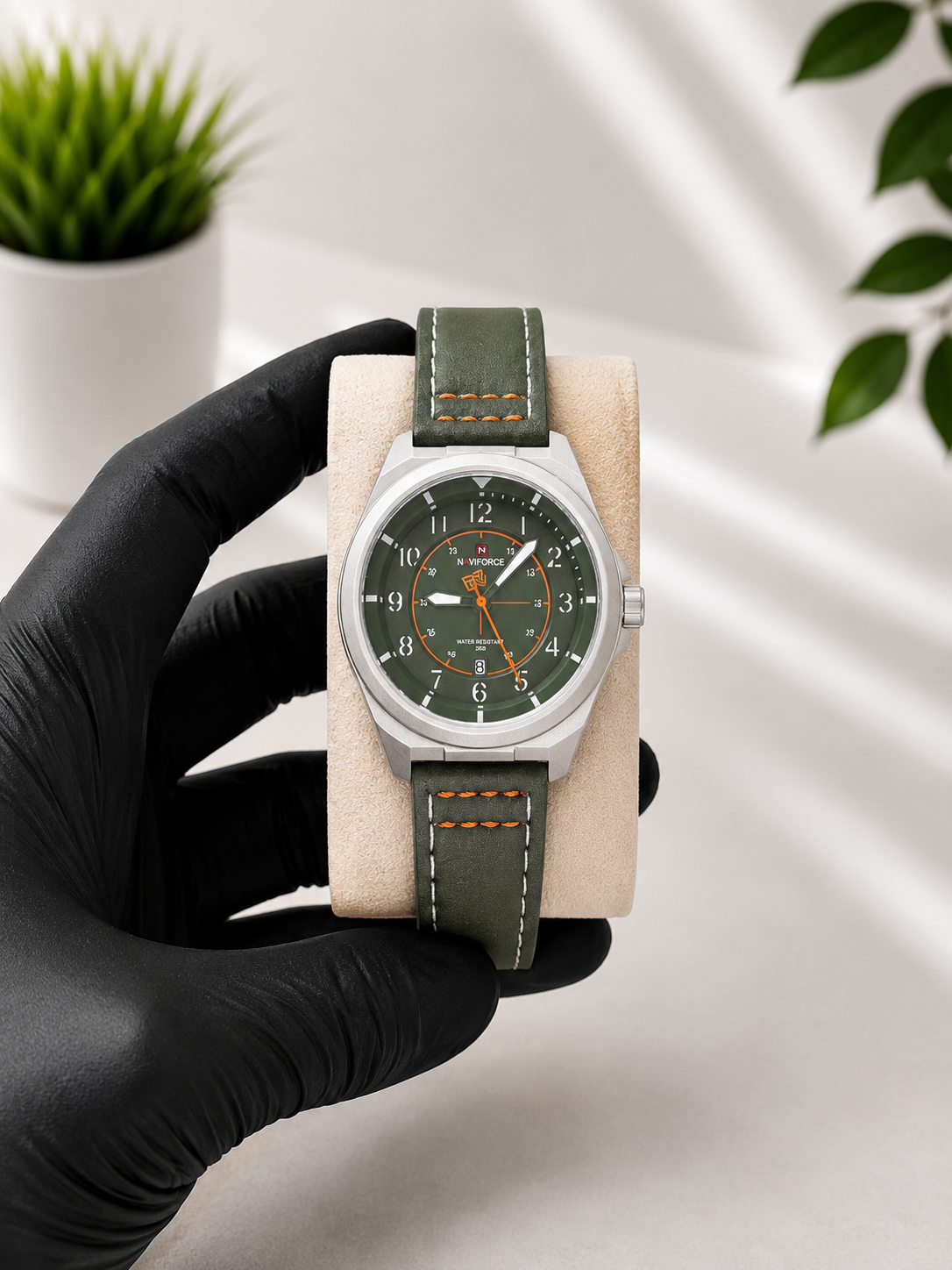 Premium men's leather strap watch available in multiple dial colors and stylish designs