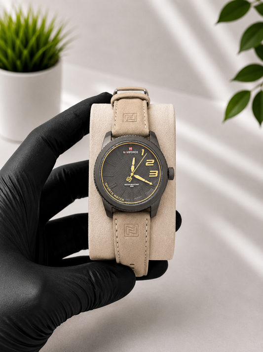 NAVIFORCE Premium Men's Analog Quartz Watch | Leather Strap | Multiple Dial Colors