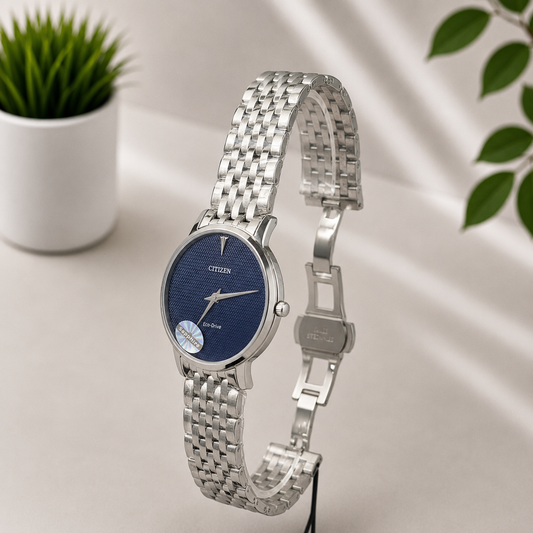 Premium Blue Textured Dial Stainless Steel Watch for Men | AK Watches