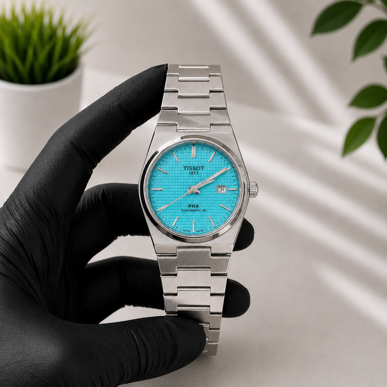 Premium Automatic Stainless Steel Luxury Green-Tiffany & Blue Dial Watches